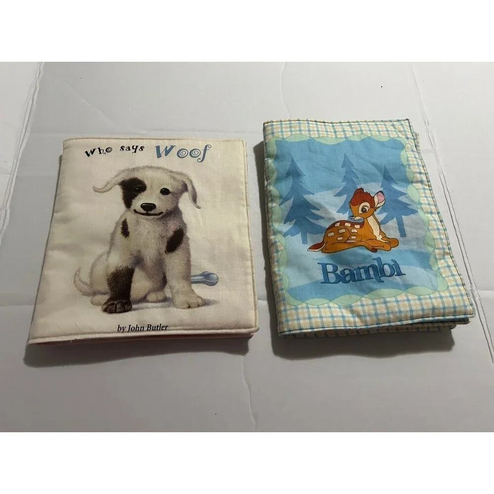 Bambi and Who says Woof? soft cloth fabric book